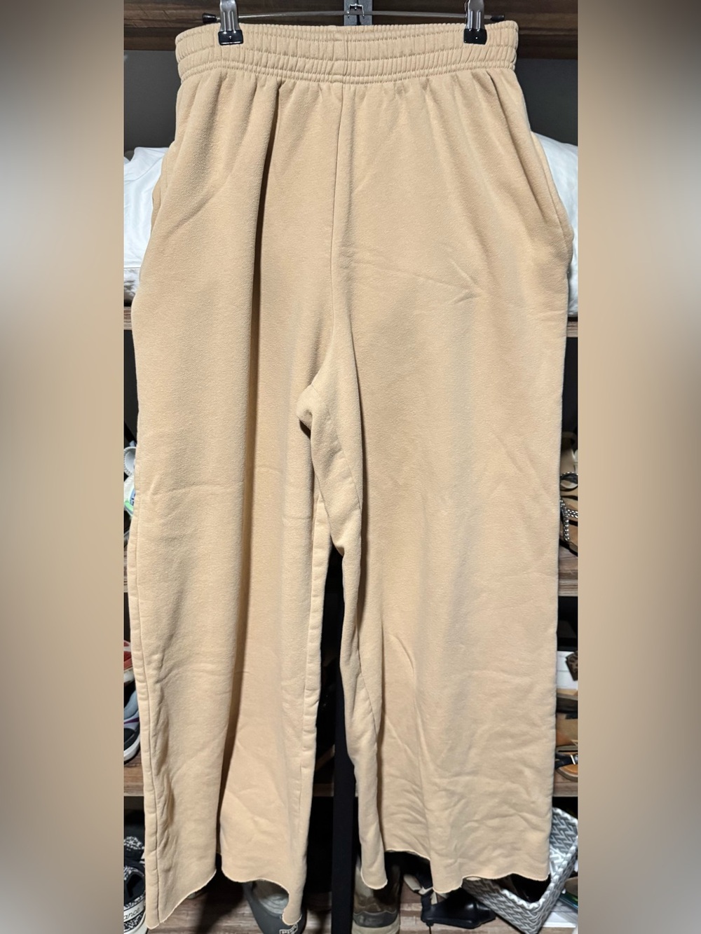 wild fable Wide Leg Fleece Sweat Pants in Tan
